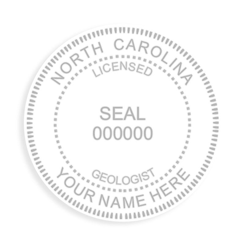 This professional geologist embosser for the state of North Carolina adheres to state regulations and provides top quality impressions. Free shipping over $100!