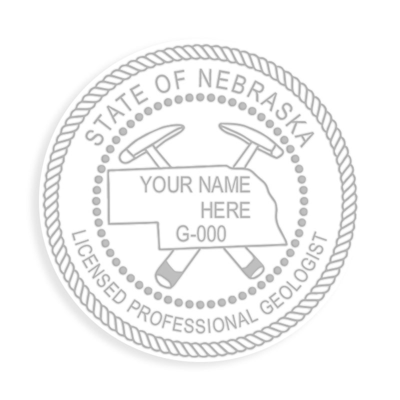 This professional geologist embosser for the state of Nebraska adheres to state regulations and provides top quality impressions. Free shipping over $100!