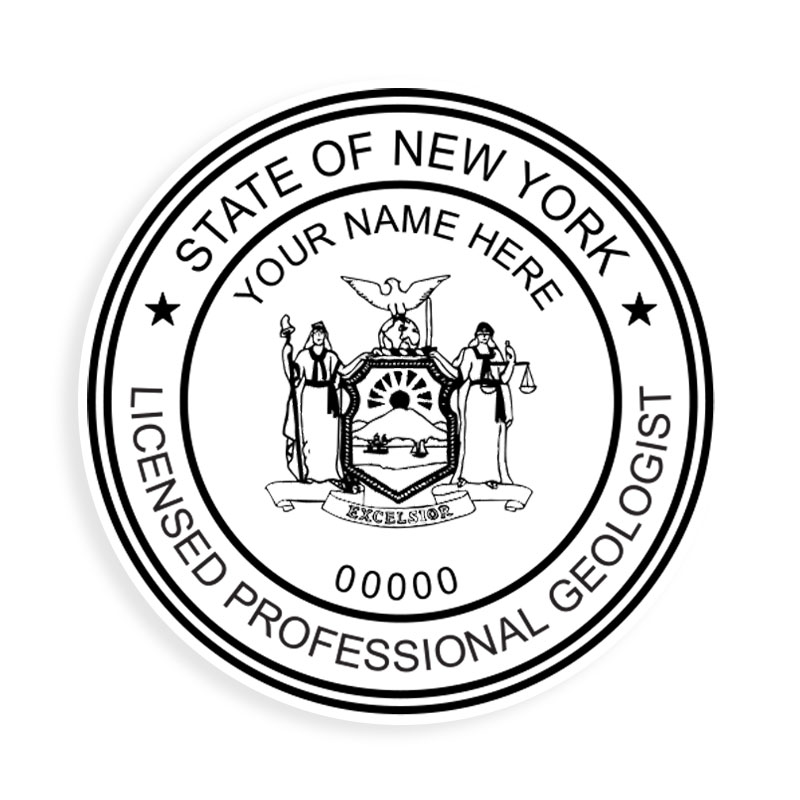 This professional geologist stamp for the state of New York adheres to state regulations and provides top quality impressions. Orders over $100 ship free!