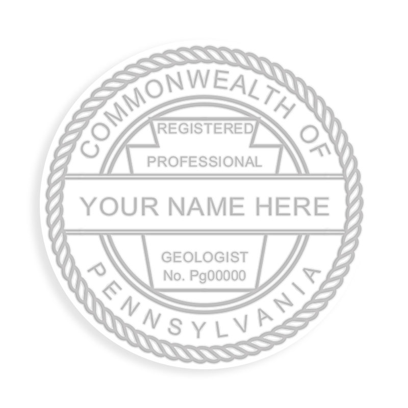 This professional geologist embosser for the state of Pennsylvania adheres to state regulations and provides top quality impressions. Free shipping over $100!