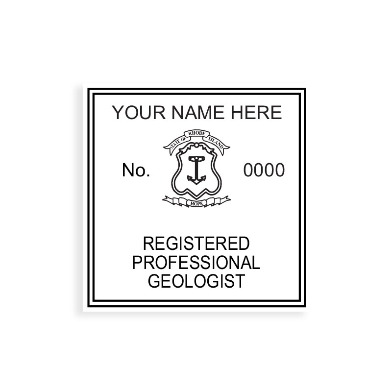 This professional geologist stamp for the state of Rhode Island adheres to state regulations and provides top quality impressions. Orders ship free over $100!