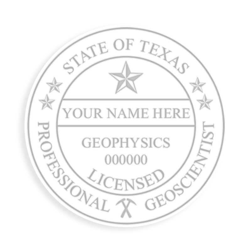 This professional geoscientist embosser for the state of Texas adheres to state regulations and provides top quality impressions. Orders over $100 ship free.