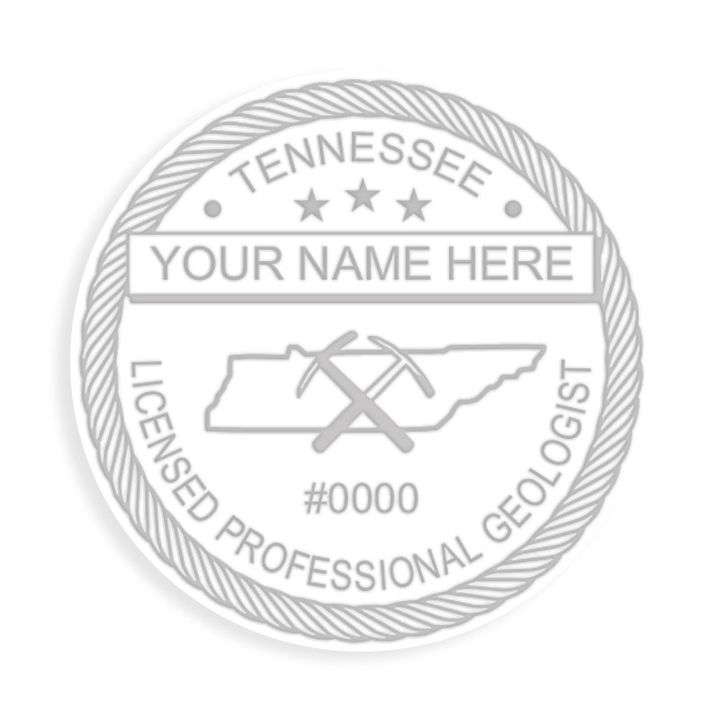 This professional geologist embosser for the state of Tennessee adheres to state regulations and provides top quality impressions. Free shipping over $100!