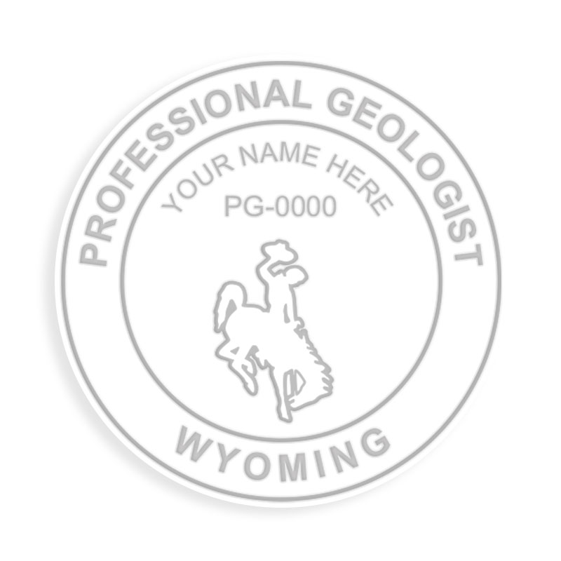 This professional geologist embosser for the state of Wyoming adheres to state regulations and provides top quality impressions. Free sipping over $100!