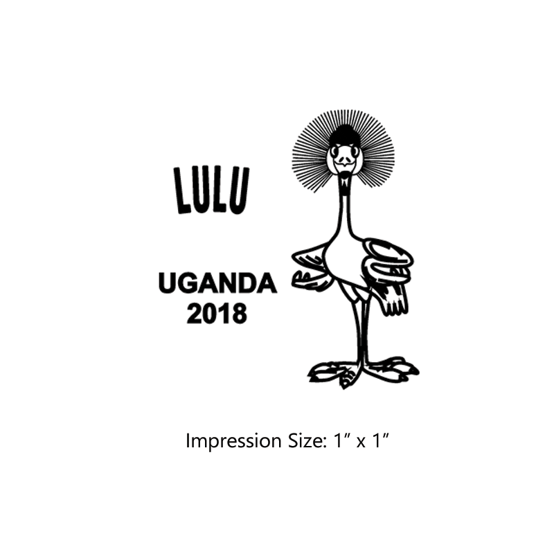 The 1" x 1" Kusafiri Uganda Mascot Lulu stamp is approved by the WAGGGS Marketing Dept. & World Centre Managers. Ink pad sold separately. Ships free over $75!