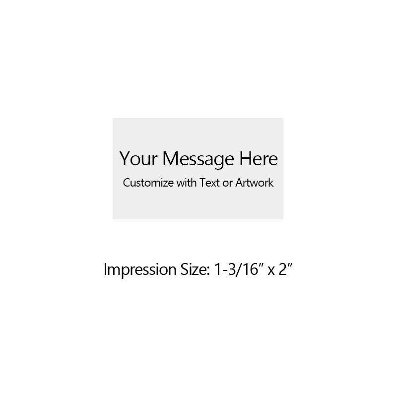 Customize this 1-3/16" x 2" self-inking stamp free with 7 lines. Available in 11 ink colors or dry pad option. Ships in 1-2 business days!