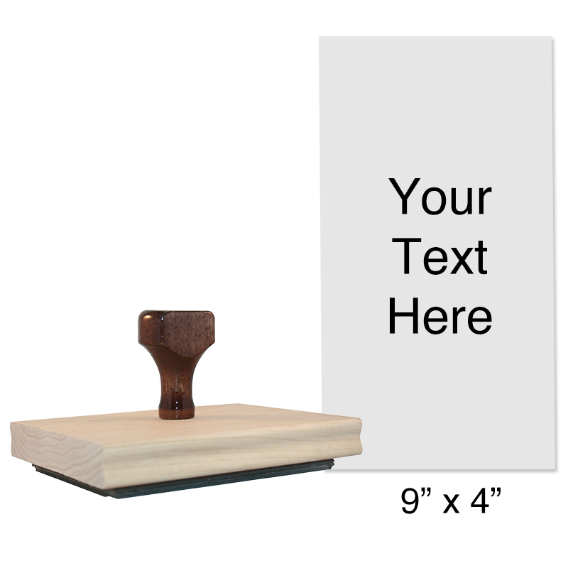 Personalize this wood stamp with 25 lines of text or your artwork! Great for long logos or messages. Separate ink pad required. Orders over $100 ship free!