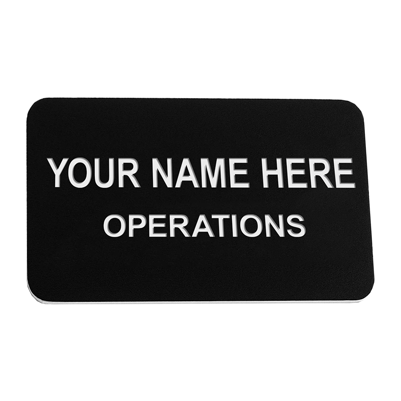 This 2" x 3" Engraved Plastic Name Badge can be customized up to 6 lines w/ 26 color combos. Affordable & Professional. Orders over $75 ship free!