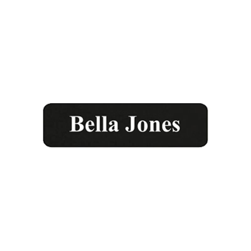 This 3/4" x 3" Engraved Plastic Name Badge can be customized up to 2 lines w/ 26 color combos. Affordable & Professional. Orders over $100 ship free!