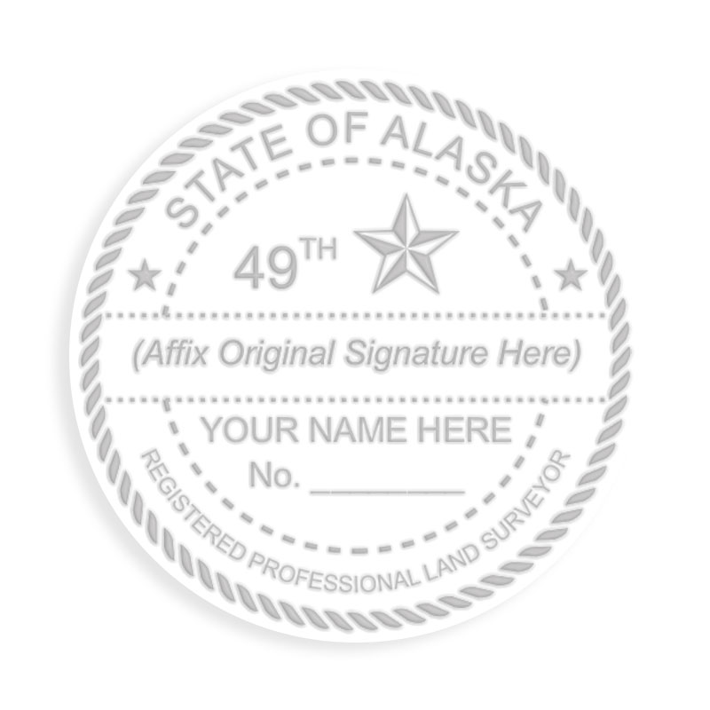 This professional land surveyor embosser for the state of Alaska adheres to state regulations and provides top quality impressions.