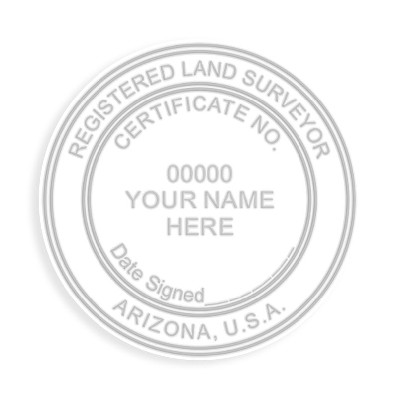 This professional land surveyor embosser for the state of Arizona adheres to state regulations and provides top quality impressions.