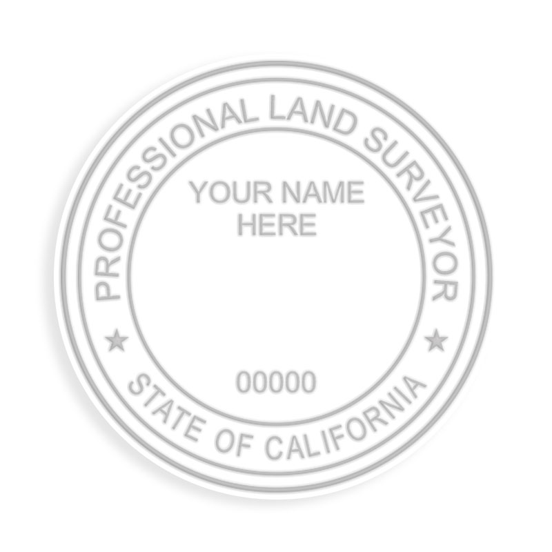 This professional land surveyor embosser for the state of California adheres to state regulations and provides top quality impressions.