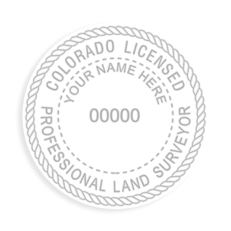 This professional land surveyor embosser for the state of Colorado adheres to state regulations and provides top quality impressions.