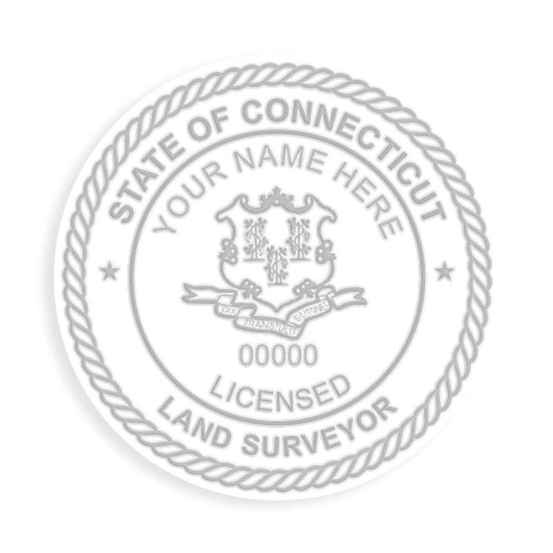 This professional land surveyor embosser for the state of Connecticut adheres to state regulations and provides top quality impressions.