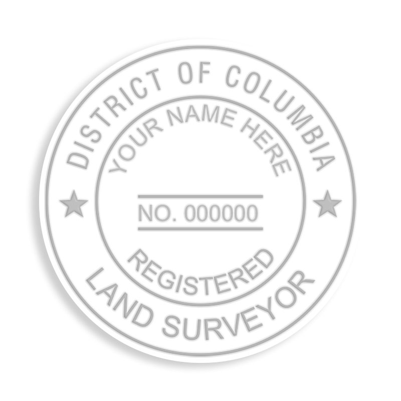 This professional land surveyor embosser for the state of District of Columbia adheres to state regulations and provides top quality impressions.