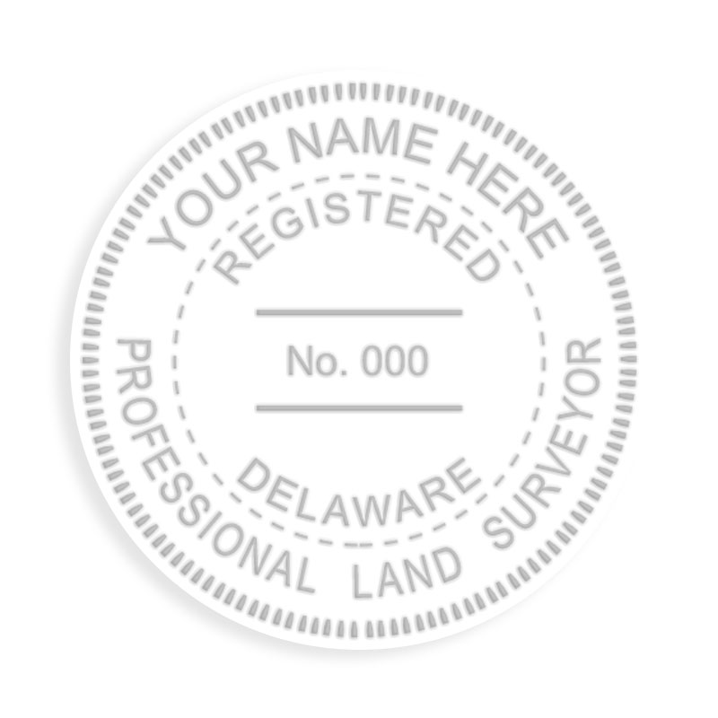 This professional land surveyor embosser for the state of Delaware adheres to state regulations and provides top quality impressions.