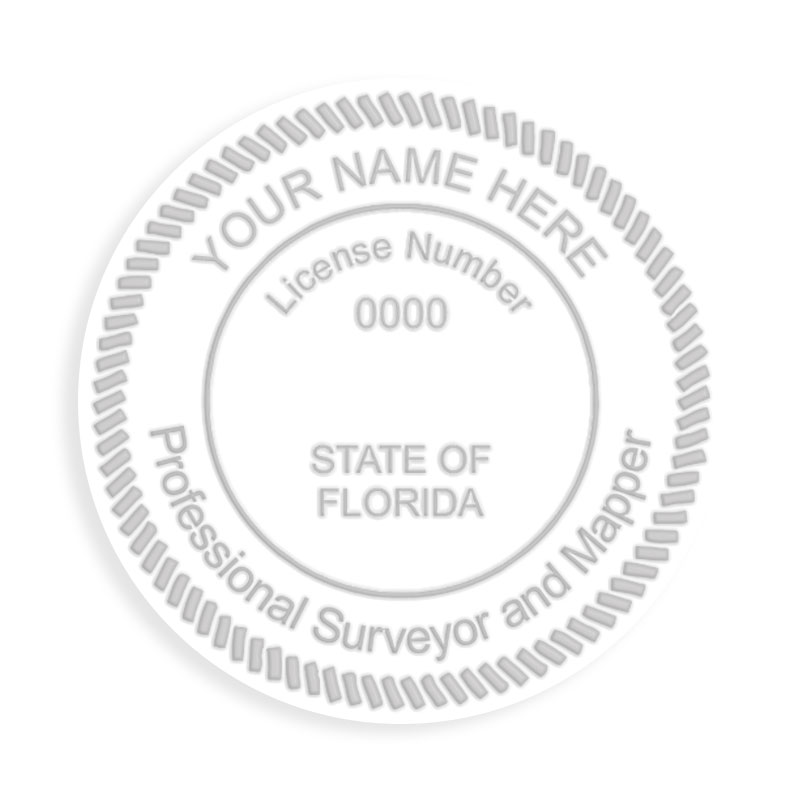 This professional land surveyor embosser for the state of Florida adheres to state regulations and provides top quality impressions.