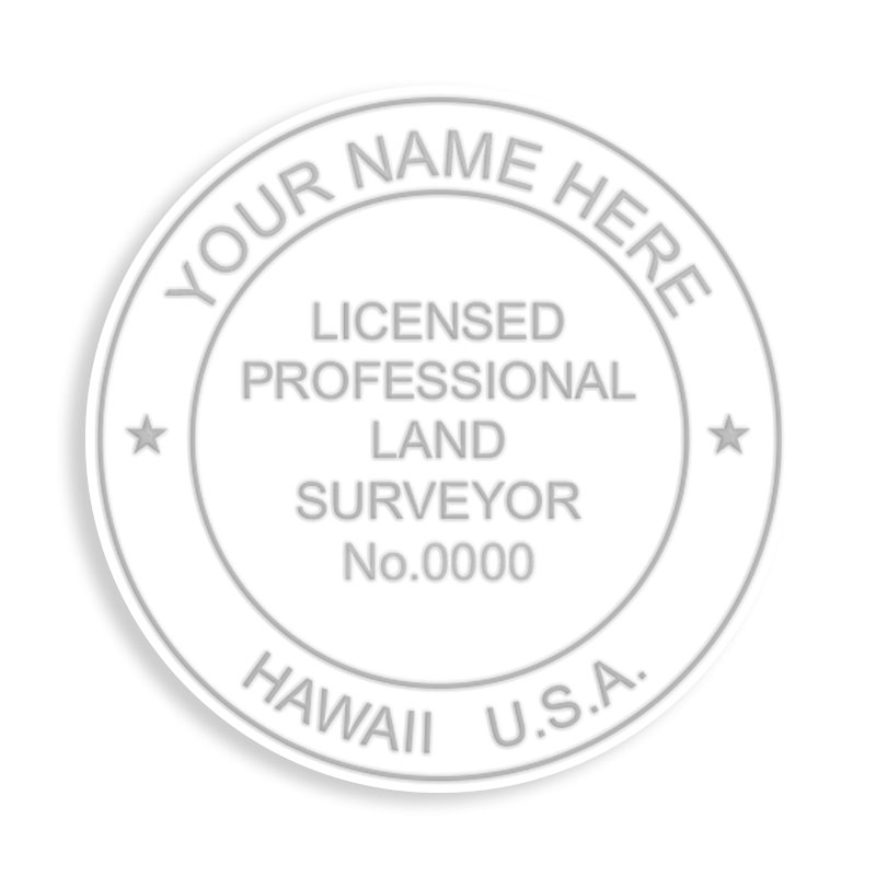 This professional land surveyor embosser for the state of Hawaii adheres to state regulations and provides top quality impressions.