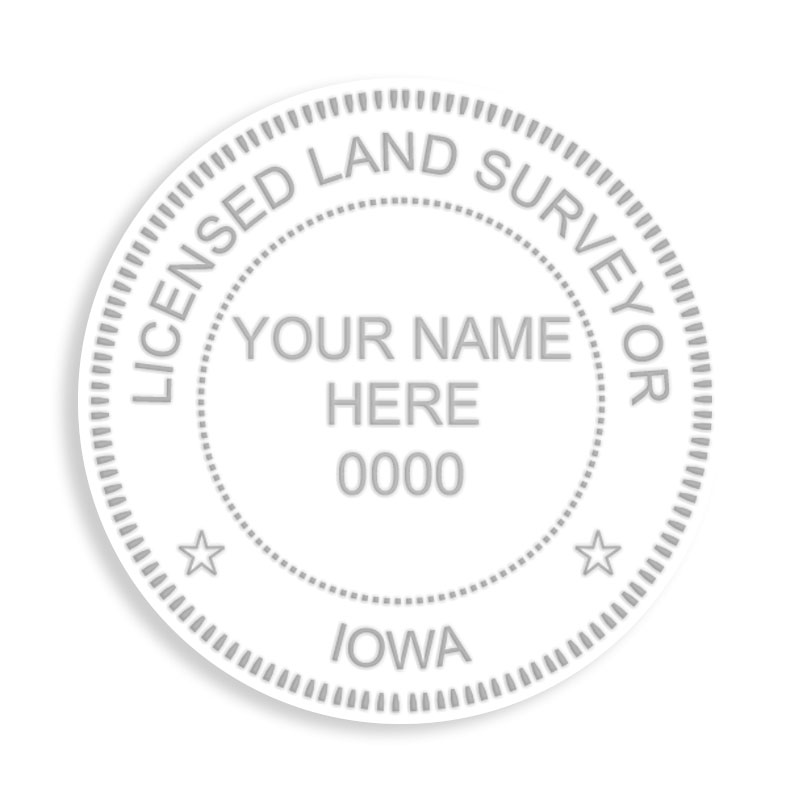 This professional land surveyor embosser for the state of Iowa adheres to state regulations and provides top quality impressions.