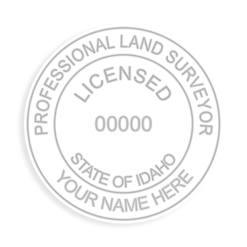 This professional land surveyor embosser for the state of Idaho adheres to state regulations and provides top quality impressions.