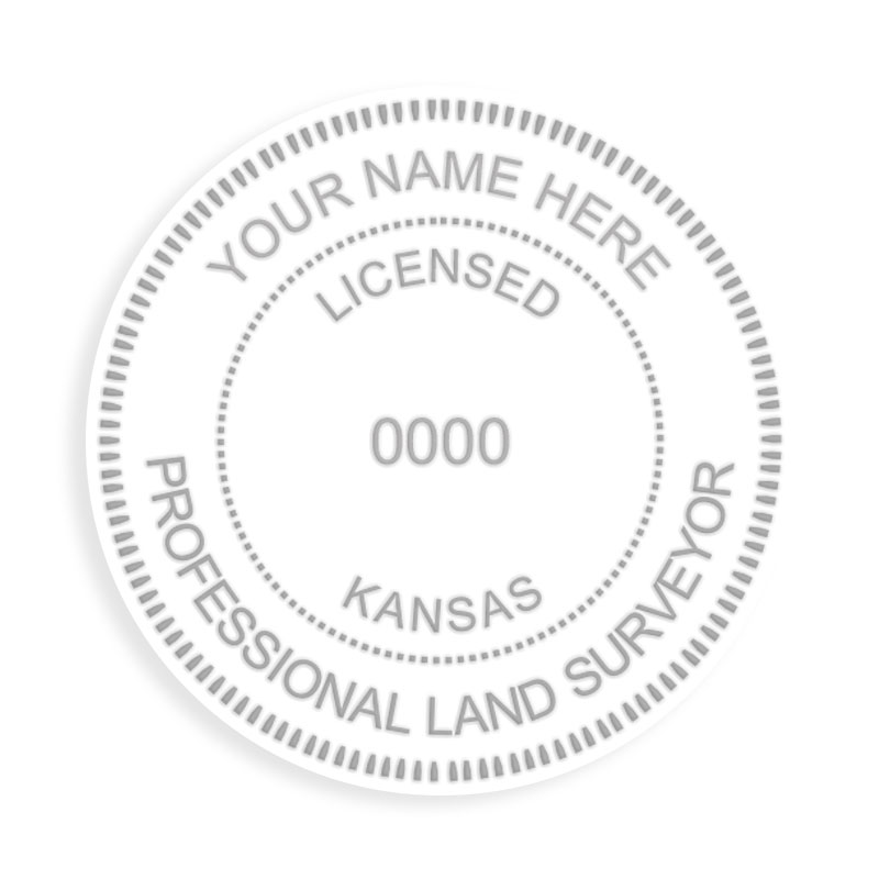 This professional land surveyor embosser for the state of Kansas adheres to state regulations and provides top quality impressions.