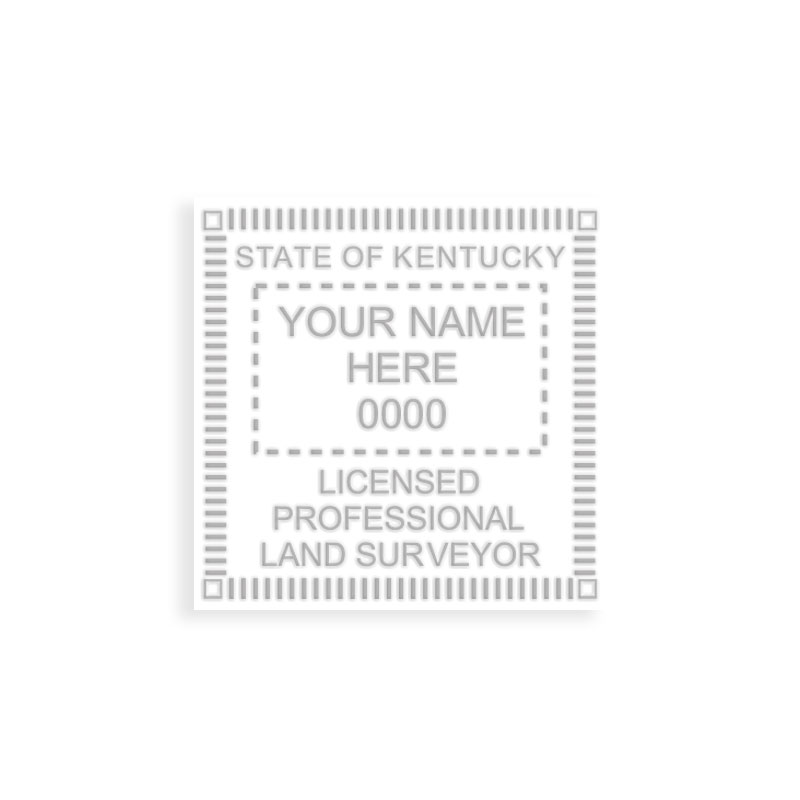 This professional land surveyor embosser for the state of Kentucky adheres to state regulations and provides top quality impressions.