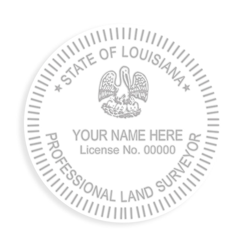 This professional land surveyor embosser for the state of Louisiana adheres to state regulations and provides top quality impressions.