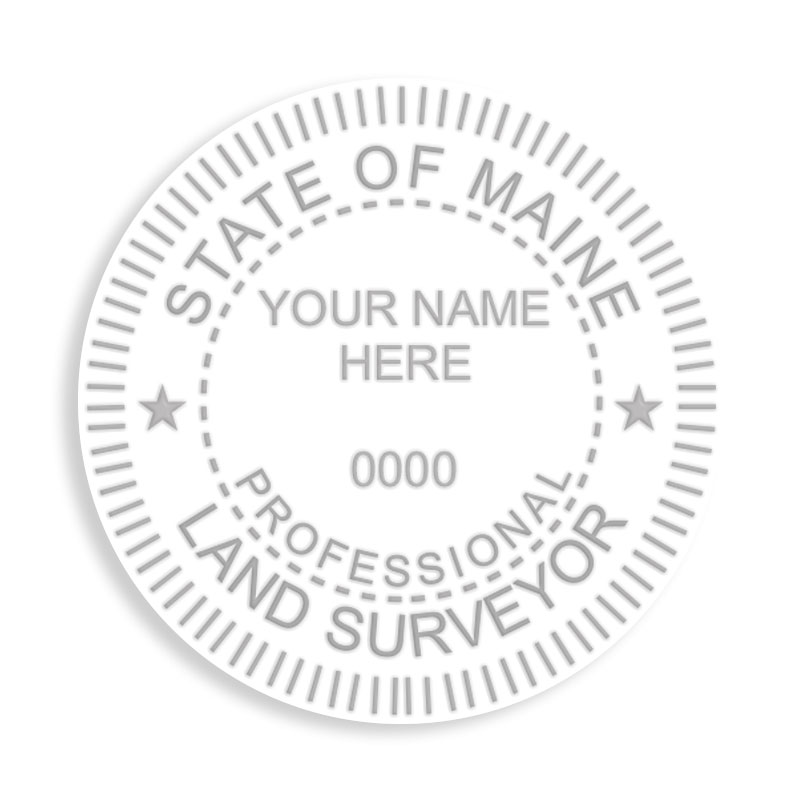 This professional land surveyor embosser for the state of Maine adheres to state regulations and provides top quality impressions.