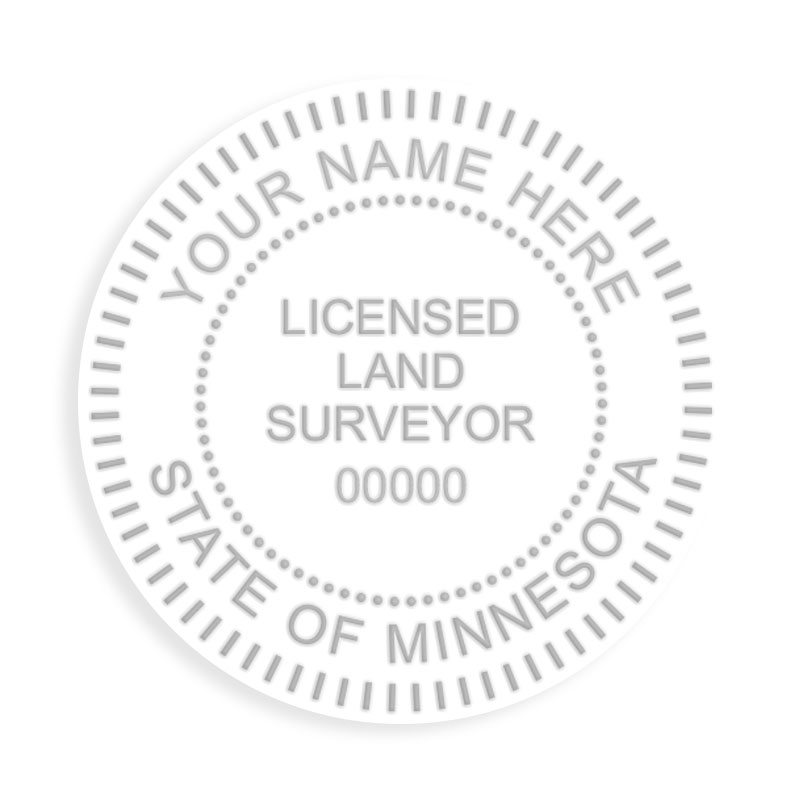 This professional land surveyor embosser for the state of Minnesota adheres to state regulations and provides top quality impressions.