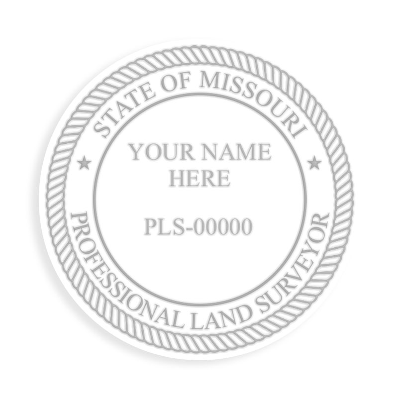 This professional land surveyor embosser for the state of Missouri adheres to state regulations and provides top quality impressions.