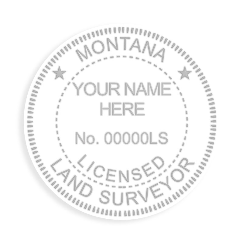 This professional land surveyor embosser for the state of Montana adheres to state regulations and provides top quality impressions.