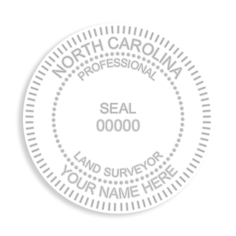 This professional land surveyor embosser for the state of North Carolina adheres to state regulations and provides top quality impressions.