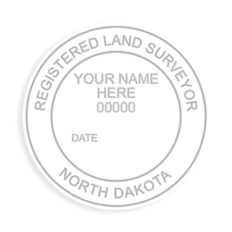 This professional land surveyor embosser for the state of North Dakota adheres to state regulations and provides top quality impressions.