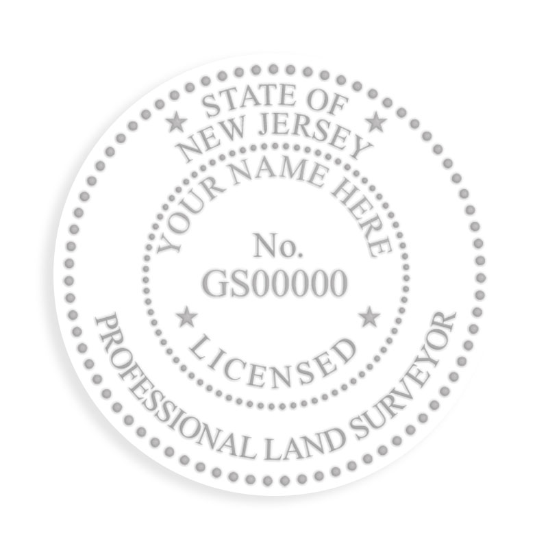 This professional land surveyor embosser for the state of New Jersey adheres to state regulations and provides top quality impressions.