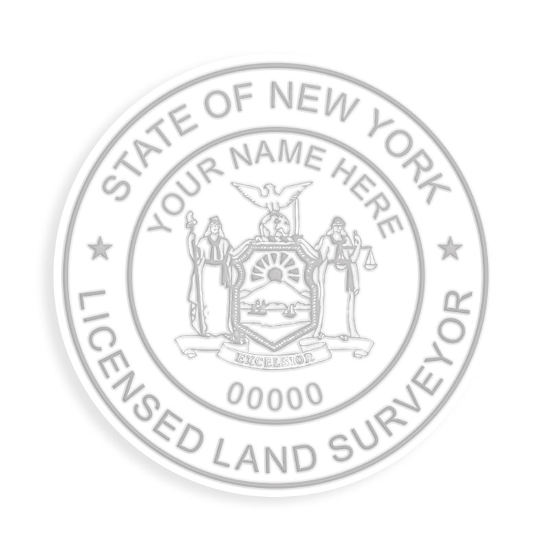 This professional land surveyor embosser for the state of New York adheres to state regulations and provides top quality impressions.