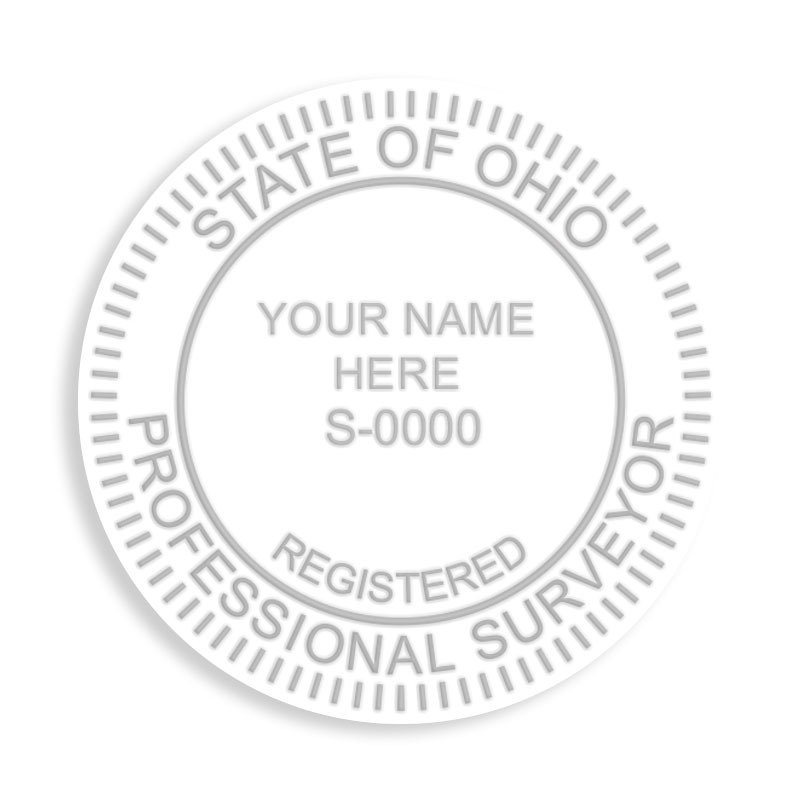 This professional land surveyor embosser for the state of Ohio adheres to state regulations and provides top quality impressions.