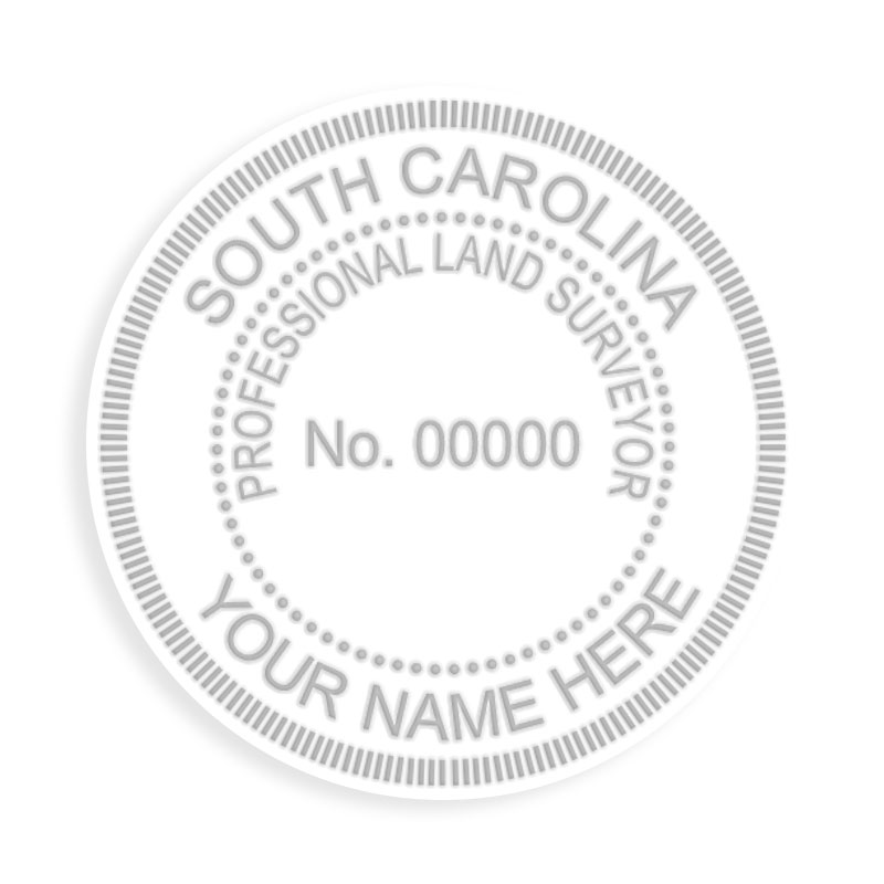 This professional land surveyor embosser for the state of South Carolina adheres to state regulations and provides top quality impressions.