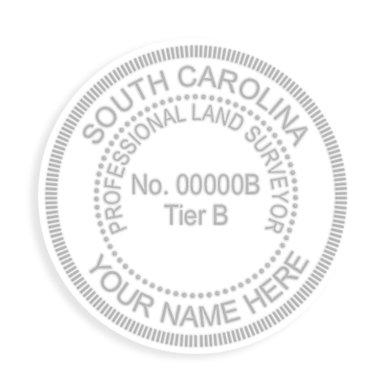 This professional land surveyor Tier B embosser for the state of South Carolina adheres to state regulations and provides top quality impressions.