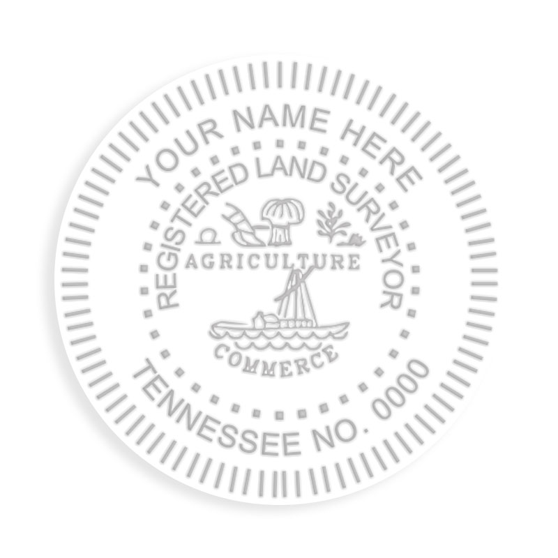 This professional land surveyor embosser for the state of Tennessee adheres to state regulations and provides top quality impressions.