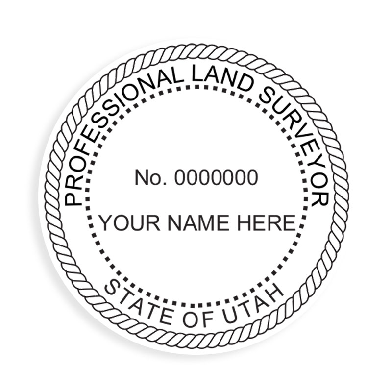 This professional land surveyor stamp for the state of Utah adheres to state regulations and provides top quality impressions. Orders over $75 ship free.