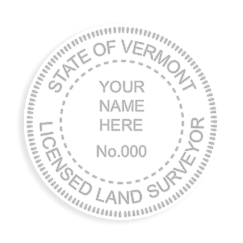 This professional land surveyor embosser for the state of Vermont adheres to state regulations and provides top quality impressions.