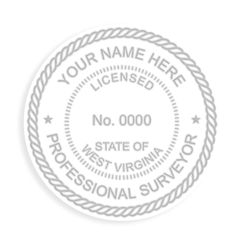 This professional land surveyor embosser for the state of West Virginia adheres to state regulations and provides top quality impressions.