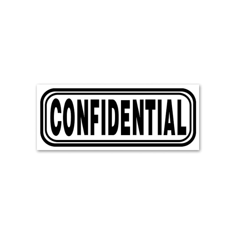 This Rectangle Confidential large stock message stamp comes on a wood hand stamp and in one of 5 sizes. Separate ink pad required. Orders over $75 ship free!