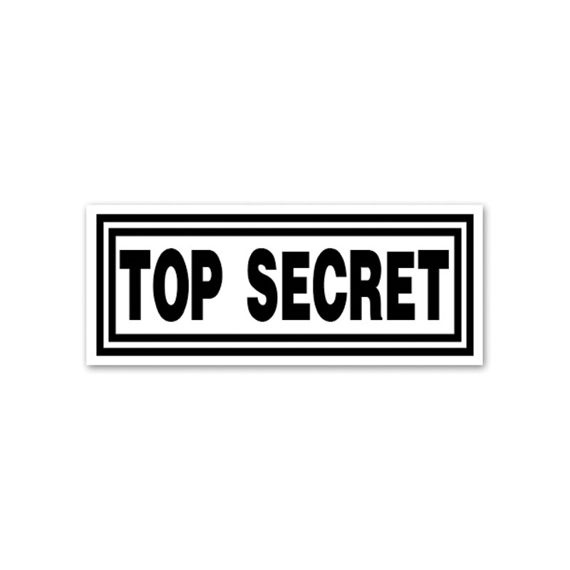 This Rectangle Top Secret stock message comes on a large wood hand stamp and in one of our 5 sizes. Separate ink pad required. Orders over $100 ship free!