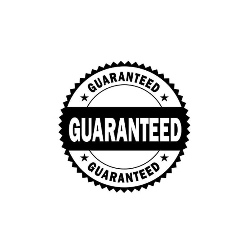 This large Round Guaranteed stock message stamp comes on a wood stamp and in a choice of 5 sizes. Separate ink pad required. Orders over $100 ship free!