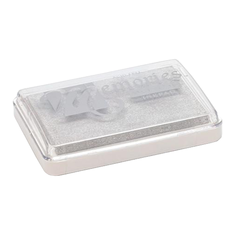 This 2-1/8" x 3-1/4" Memories brand stamp pad leaves silver, shimmering and iridescent impressions. Orders over $75 ship free!