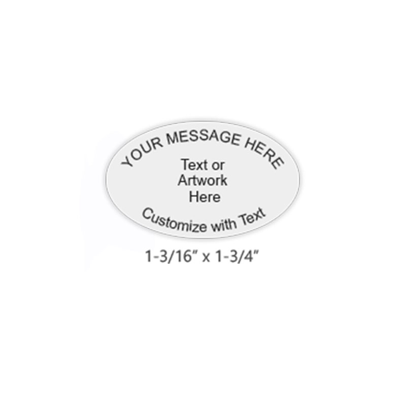 Customize this oval stamp with text in your choice of 11 ink colors. No artwork upload available and no live preview available. Ships in 4-5 business days.