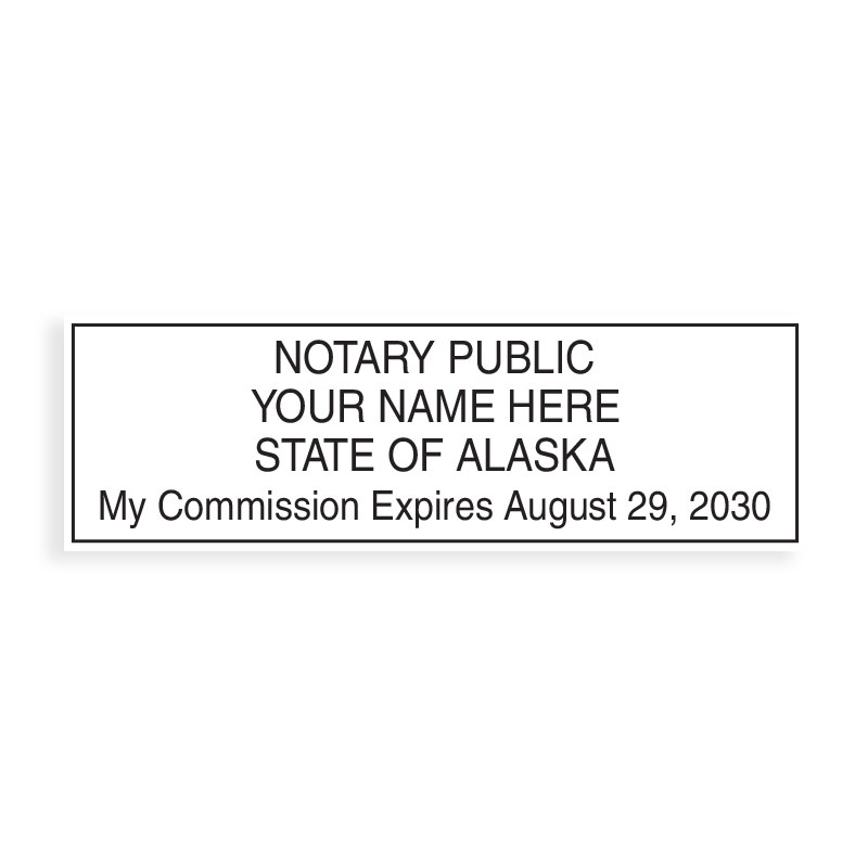 Top quality self-inking Alaska notary stamp meets all state specifications, is fully customizable w/ 9 mount options. Free shipping on orders over $75!