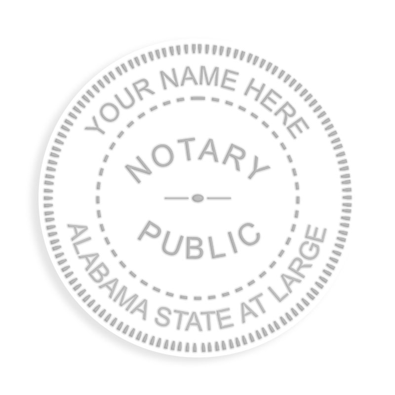 This notary public embosser for the state of Alabama adheres to state regulations and provides top quality embossed impressions. Orders over $75 ship free!