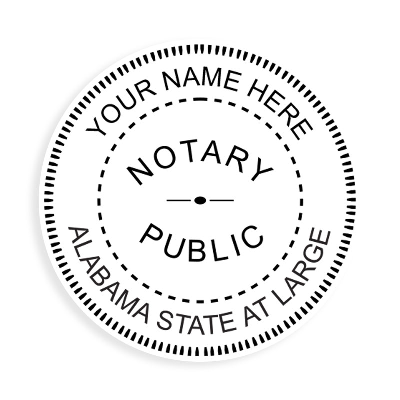 This notary public stamp for the state of Alabama adheres to state regulations and provides top quality impressions. Orders over $100 ship free!